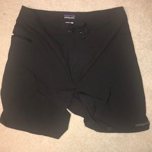 Black PATAGONIA swim board shorts